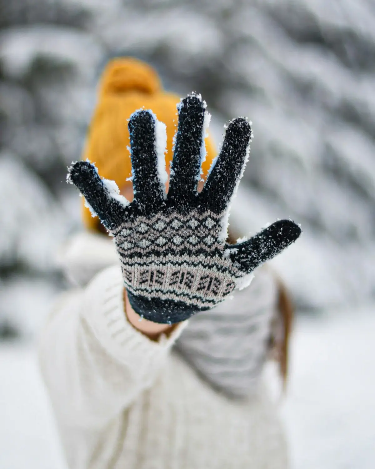 قفازات صوف شتوية