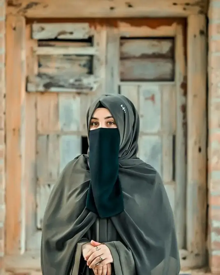 جلباب زيتي مع نقاب — صورة 2
