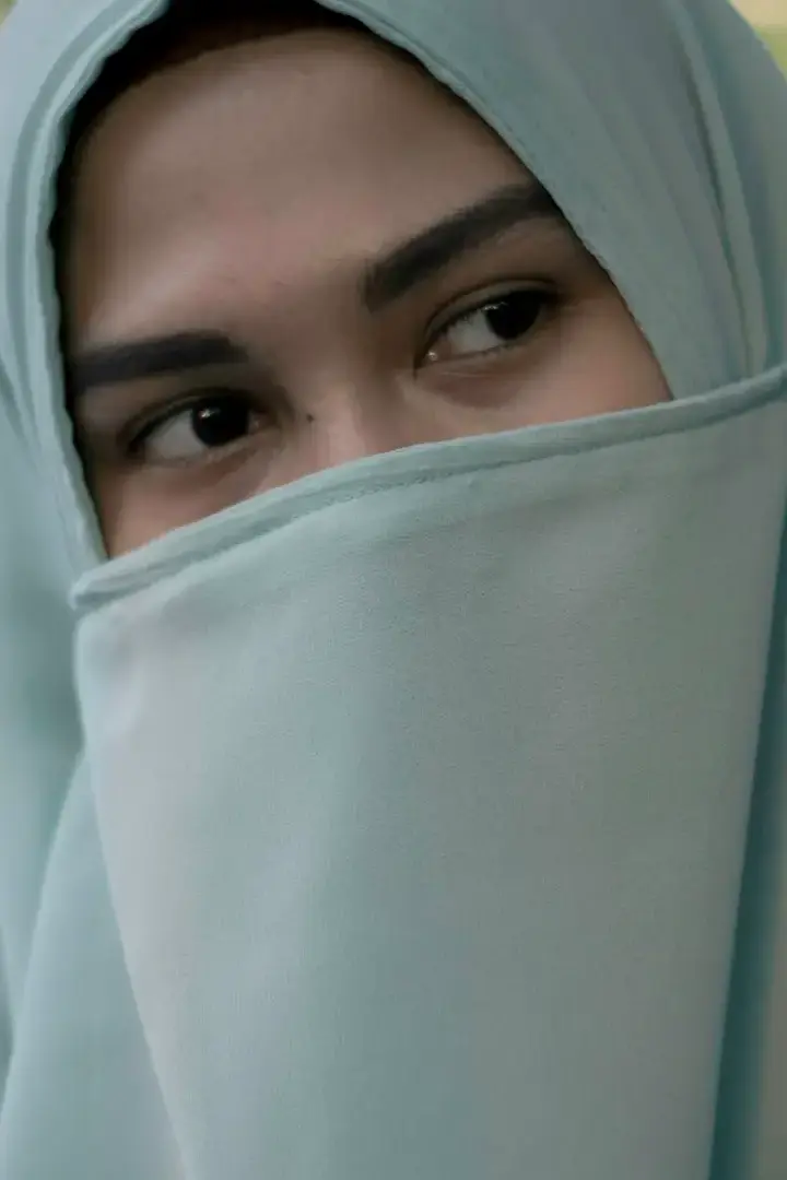 نقاب نعناعي بطبقتين — صورة 2