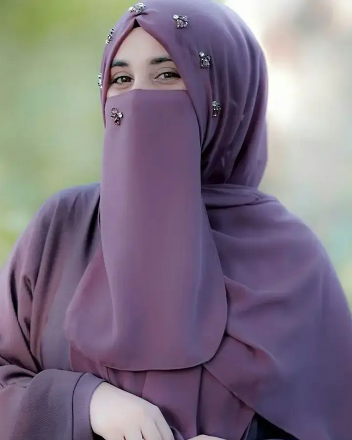 نقاب بنفسجي مع خمار — صورة 2